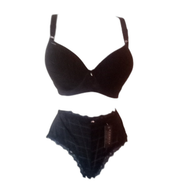 Youmita 40DD Black jacquard bra/1x Hipster Set NWT - Picture 13 of 13